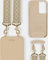 NILO® Set | Handyhülle mit Band, Handyband Beige Berry mit nudefarbener Handyhülle für Samsung S21 Ultra | hochwertige Handykette, verstellbar, mit Karabiner Gold