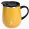 Ideus Coffee Mug 470ml (16oz), Double Wall Vacuum Insulated Stainless Steel Coffee & Tea Cup w/Non-Slip Handle & Slider Module Lid & Large Volume (Leopard Yellow), SHAMSS16LEOBE