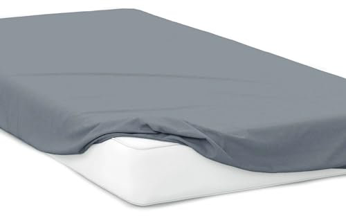 Mixi Trends Spannbettlaken Jersey Spannbetttuch 100% Baumwolle Bettlaken Bettlaken, Größe:200 x 200 cm, Farbe:Grau