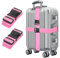 Rosa Koffergurt Koffer Band 195cm Gepäckgurt Lang Koffer Gepäckgurte Kofferband Gurt mit klickverschluss Kofferbänder 2er Set Verstellbare Koffer Gepäckgurte Luggage Strap für Koffer