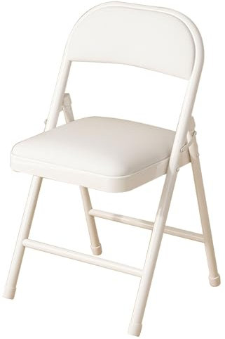RTTZBOZ Sedie Pieghevoli Portatili, Sedia Pieghevole Resistente Sgabelli Pieghevoli in Metallo per Adulti Sgabello Pieghevole da Giardino da Cucina (Color : White, Size : 44cm/17in1pcs)