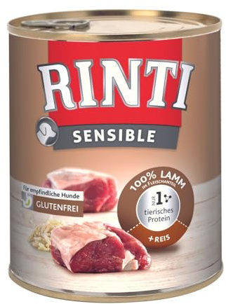 Rinti Sensible Lamm & Reis | 6X 800g Nassfutter für Hunde