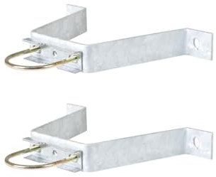 HDSAT Paire d'étriers Fixation Murale Patte en M Déport 90mm Mât Antenne TV TNT Sat