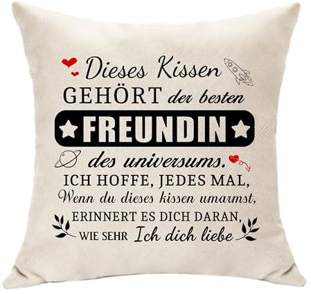 Hasodeo Original Freundin Geschenke: Stolz auf Freundin Kissenbezug Dekoration Kissen Inspirierende Geschenke