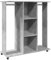 vidaXL Kleiderschrank, Garderobenschrank mit Rollen 2 Kleiderstangen, Schrank mit Stauraum für Schlafzimmer, Garderobe, Modern, Betongrau Holzwerkstoff
