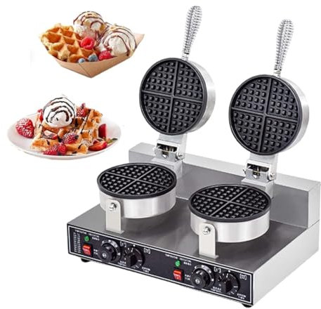 Plancha Eléctrica Para Hacer Gofres, Máquina Para Hacer Gofres Antiadherente De 1200W, Kit De Herramientas Profesional Para Hacer Gofres, Temperatura Ajustable De 50 A 300 °C,DoubleHead