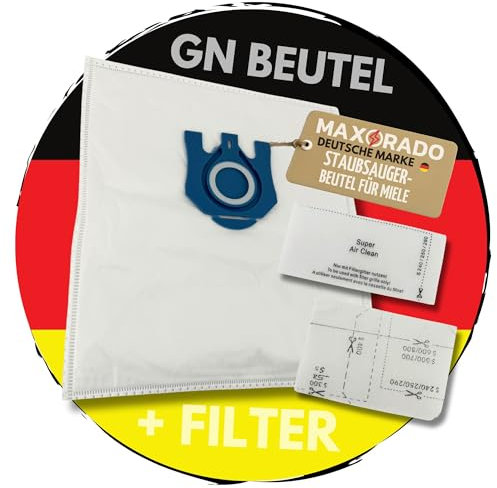 Maxorado 5 Stück Staubsaugerbeutel für Miele GN Serie S2 S4 S5 S6 S8 S8340 S8360 S8430 Complete C2 / C3, Classic C1 + Filter Set Staubbeutel Filtertüten
