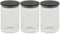 URBN-CHEF Clear Glass Storage Jars with Black Airtight Lids - Perfect for Coffee, Tea, Sugar and Spices - Available in 4 Sizes, Single, 3Pcs or 4Pcs Set