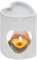 Gwezmxs Cerámica Quemador Aceites Esenciales en Blanco, Crema Catalana y Azúcar, Calentador de Velas Aromáticas, para Ceras Aromáticas, Quemador de Aceite Esencial, Forma de Corazón, 11 x 11 x 9 cm