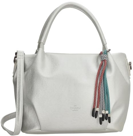 Charm London Handtasche Damen Lederoptik mit Quaste und Reißverschlussfächern, Verstellbarer Schulterriemen