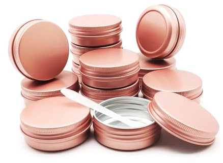 Wopanxye Lot de 12 bocaux ronds en aluminium de 30 ml, conteneurs de maquillage rechargeables de 30 g, couvercle à vis de 30 g, pot d'échantillon rond de voyage pour cosmétiques, baume à lèvres,