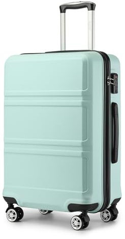 Kono Medium Suitcase 24 Inch Luggage Lightweight ABS+PC Hard Shell Trolley Travel Case with TSA Combination Lock and 4 Wheels Spinner (24, Mint Green)