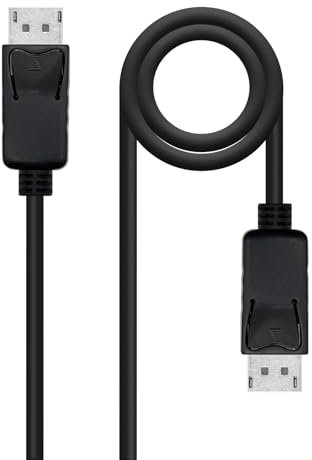 Nanocable Câble DisplayPort 1.2 CCS (avec conducteurs en acier avec revêtement en cuivre), mâle-mâle, 4K@144Hz, 21,6 Gbps, 2 m, noir