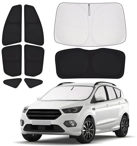 ZATOOTO Sonnenschutz Auto Geeignet für Ford Kuga 2020-2024, Sichtschutz Auto für Frontscheibe, Seitenfenster und Heckscheibe, Vollständiger Satz Wärmeisolierung und Privatsphärenschutz