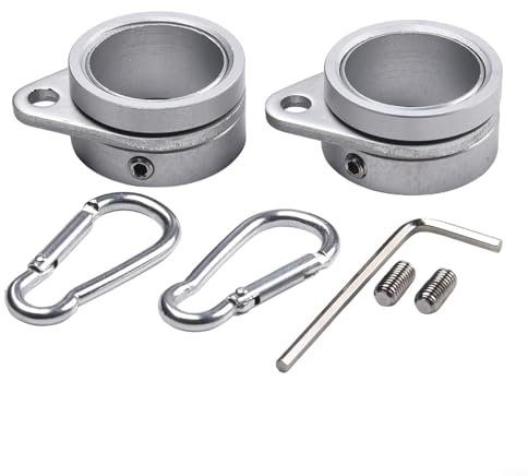 2Pcs Flag Pole for RING, Aluminum Flagpole Mounting for RINGs Set, 360° Rotating Anti Wrap Flag Mounting for RING With Carabiner, For 0.75-1.0 Diameter Flagpole