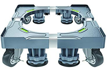 SDAZHX Verstellbarer Geräteständer mit Rädern, 42–65 cm, for robuste Basis for Waschmaschine, Trockner und Kühlschrank, 4 Beine + 4 feststellbare Räder (Höhe: 9–12 cm)