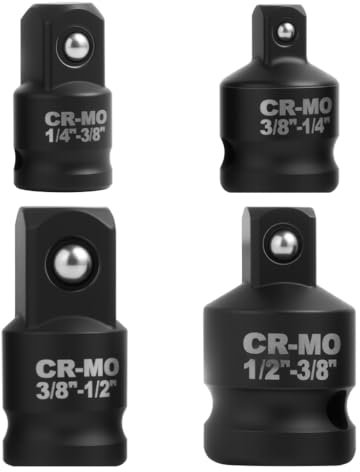 Annlpoy Adaptador de vaso de impacto de 4 piezas,reductor carraca llave de vaso adaptador,Compatible con Makita, Milwaukee, Bosch