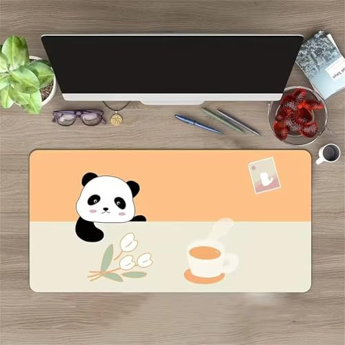Mouse Pad Large Gaming Mouse Mat 59x31.5x0.12 inch Long Desk Pad with Stitched Edges Keyboard Mousepad XXL for Home Office Gaming Work Big Desk Mat (Cartoon Panda)
