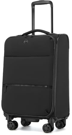 Miss Lulu Valigia Bagaglio a Mano Trolley Rigido Piccolo Valigia con Ruote Giratorie, 59,5x36,5x25cm, Negro