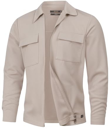 Indicode Herren INNello Langarmhemd mit Kentkragen und Reißverschluss | Legeres Herrenhemd mit Kragen und praktischem Zipper, Freizeithemd, Businesshemd, Langarmshirt, Oberhemd für Männer