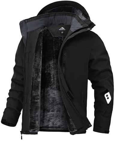 Zoofly Winterjacke für Herren Skijacke Warm Wasserdicht Outdoor jacken Männer Winddicht Snowboardjacke mit Abnehmbarer Kapuze