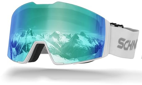 SCHNORR Skibrille Edge | Full REVO verspiegelt, Anti-Fog, UV400, 45 mm Band Skibrille Männer, Ski Brille Frauen, Snowboardbrille, schlechtes Wetter, Schibrille, Skiing Goggles