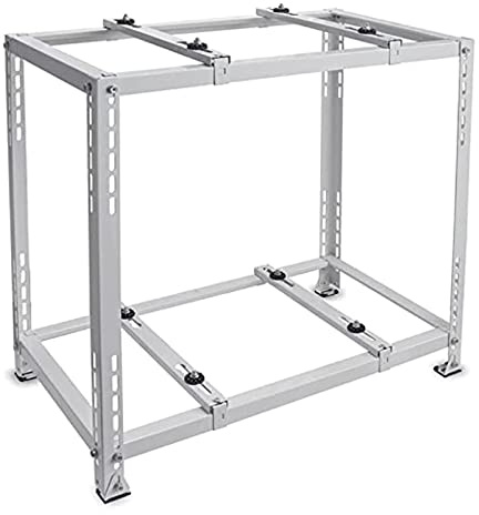 Heavy Duty Double Level Air Conditioner Bracket Shock Absorption Floor Stand for Mini Split Outdoor Units and Heat Pumps, Durable Support Solution
