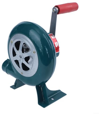 Manuelles Gebläse für Grill-Feuergebläse, Handkurbel-betriebener Ventilator, tragbarer Eisenofenventilator für Kamin, Outdoor-Kochen, Grillventilator, Blasebalg für offenes Feuer für Kochen im Freien