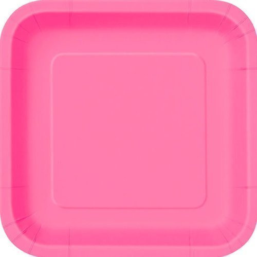 Unique Hot Pink Square Paper Plates