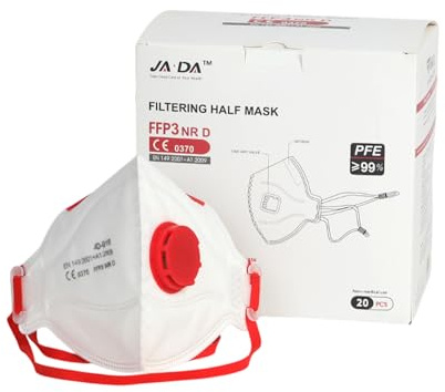 ETIK | Mascherine FFP3 con valvola JIADA JD-916 – confezione da 20 pezzi – certificato CE 0370
