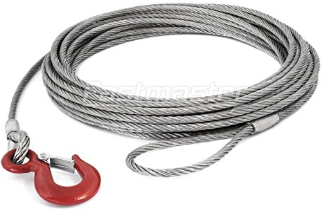 Fastmaster-Shop ANSCHLAGSEIL 16mm HAKEN - ÖSE Tragfähigkeit: 3000kg NL = 10m, Lasthaken Bauhaken Forstseil Kranseil Hebeseil Drahtseil Stahlseil