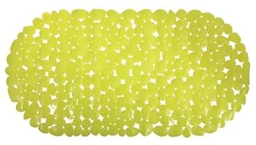 MSV Bathtub mat Pebbles 39x99cm in green, Vinyl, 39 x 99cm