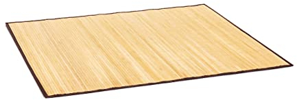 Relaxdays Badvorleger Bambus BxT: 80x50 cm Badeteppich aus Holz mit rutschhemmender Unterseite als praktischer Duschvorleger aus natürlichem Bambus und Stoff in verschiedenen Farben fürs Bad, natur