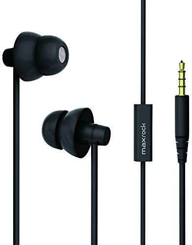 maxrock Sleep Earphones Earplugs, Comfortable Noise Isolating Sleep Earbuds Headphones with Ultra Soft Silicone Perfect for Insomnia, Side Sleeper, Snoring, Air Travel, Meditation/Relaxation(Black)