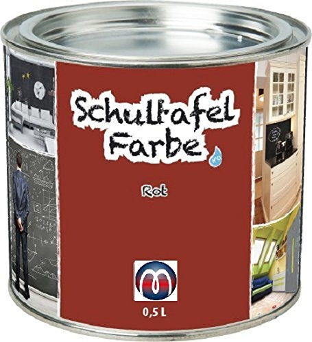 Magnosphere Tafelfarbe/Schultafel-Lack 0,5 L Dose - Tafel-Lack Wandtafelfarbe Kreidefarbe, Farbe:rot