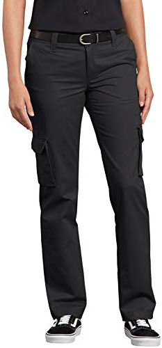 Dickies Damen Stretch-Cargohose mit Geradem Bein, Lockere Passform, P Arbeitshose, schwarz, 46