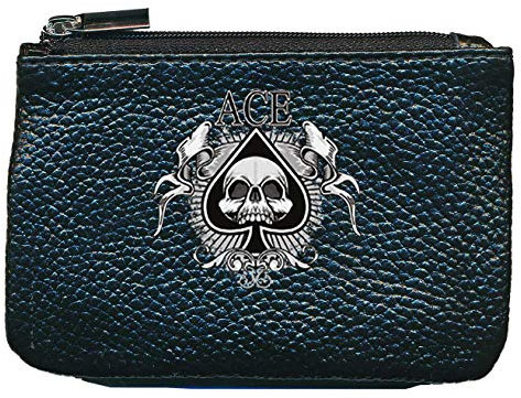 Syl'la AS Carte Petit Porte Monnaie en Cuir Porte cles Noir