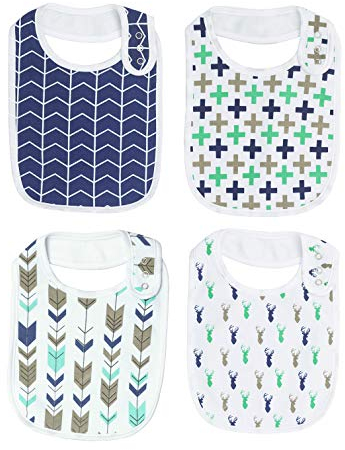 Maiwamita Wasserdichte große Baby Lätzchen zum Sabbern Zahnen Essen für Kleinkinder 4 PACK