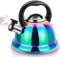 Weftnom Tea Kettle 3.7QT, Kettle 316 Stainless Steel, Tea Pot Whistling, Tea Kettle Stovetop with Cool Folding Handle, Kettle Teapot Rainbow Induction for Boiling Water, Mirror Finish