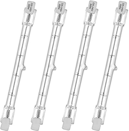 VINBE HaloLine Halogen-Röhre, R7S-Sockel,T3 Halogenstablampe, 230V,300 Watt, 118mm,Warmweiß - 2800K(4 Stück)