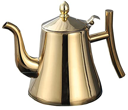 Caffettiera,Acciaio Inox Moka Express Caffettiera,Caffettiera Italiana,Caffettiera Pressofiltro (Golden)