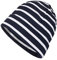 modAS Mütze Maritime Rollmütze Unisex für Kinder und Erwachsene - Ringelmütze Baumwollmütze mit Streifen in Blau/Weiß bis 58 cm Kopfumfang