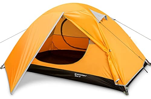 Bessport Zelt 1 & 2 & 4 Personen Ultraleichte Camping Zelte, 3-4 Saison Wasserdicht & Winddicht Kuppelzelt, Kleine Packungsgröße, Geeignet für Erwachsene, Wandern, Outdoor (2 Personen-Orange)