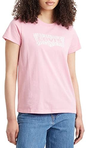 Levi's The Perfect Tee, T-Shirt Donna, Zebra Batwing - Prism Pink, S