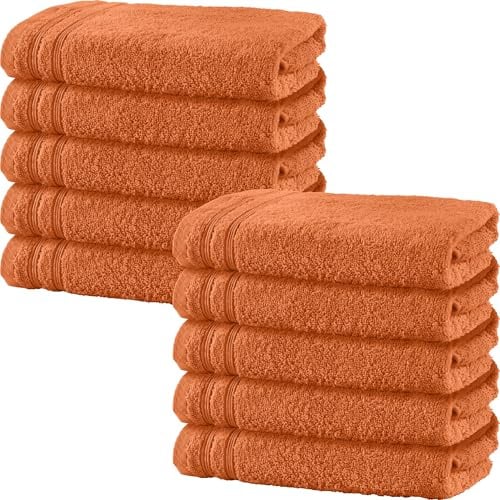 Erwin Müller Badetuch 10er-Pack Heidelberg 100% Baumwolle Terra Größe 100x150 cm - saugstark, gut trocknend, kompakt, leichte Qualität - ideal für Sport, Strand, Reisen