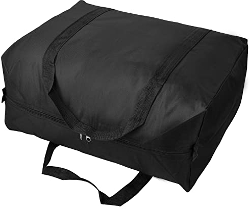 Fodlon 180L Extra Large Storage Bags for Moving, Heavy Duty Strong Big Organiser Bags with Zips and Handles, Waterproof Laundry Bag Packing Bag for Clothes, Duvets, Travel,Black,XL