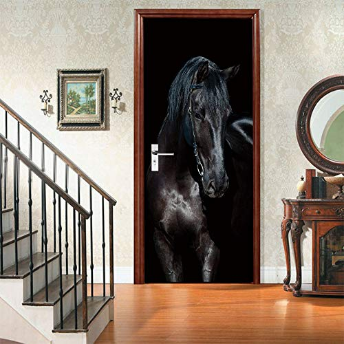 LLWYH Türaufkleber Türtapete Nachttier Pferd Selbstklebend Türposter Wandbilder Tür Poster 88x200cm