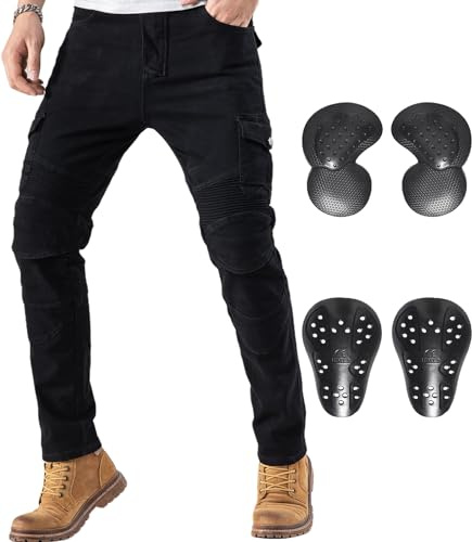 CTBQiTom Motorcycle Pants for Men & Women with CE Level 2 Armor Black