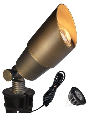 COLOER Solid Brass Landscape Spotlights 1 Pack with 5W MR16 (101B Bronze)
