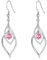 Qings Boucles d'oreille Pierre de Naissance, Octobre Tourmaline Boucles d'Oreille Argent Sterling 925 Pendentif Infini avec Rose Zircon Cubique, Belle Bijoux Cadeau de Anniversaire pour Femmes Filles